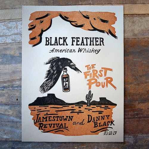 Black Feather First Pour Event Poster